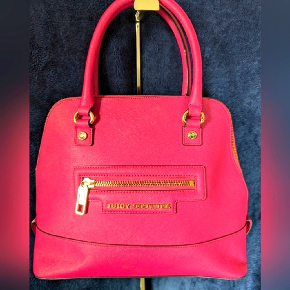 Juicy Couture LEATHER Satchel -Pink- EUC